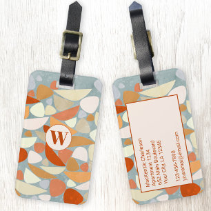 Monogram Abstract Moderne Geometrisch Bagagelabel