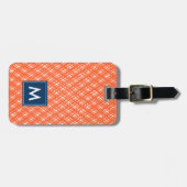 Monogram Abstract Oranje patroon lijnlijnen Bagagelabel (Voorkant horizontaal)