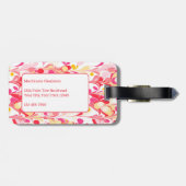 Monogram Abstract patroon roze gemarmerd Bagagelabel (Achterkant horizontaal)