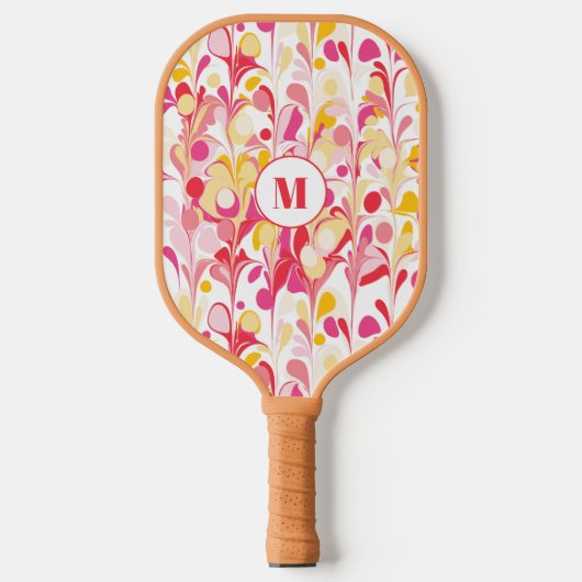 Monogram Abstract Patroon Roze Pickleball Paddle (Voorkant)