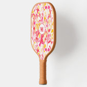 Monogram Abstract Patroon Roze Pickleball Paddle (Links)