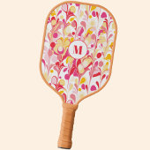 Monogram Abstract Patroon Roze Pickleball Paddle