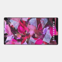 Monogram Abstract Pink Purple Ribbon Pieces 3D Bureaumat