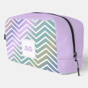 Monogram abstract regenboog chevron moderne Naai T Toilettasje