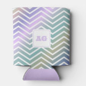 Monogram abstract regenboog chevron moderne naaiza blikjeskoeler (Achterkant)