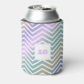 Monogram abstract regenboog chevron moderne naaiza blikjeskoeler (Blikje Achterkant)