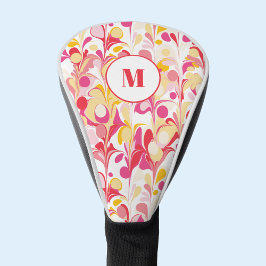 Monogram Abstract Retro Marmeren Patroon Golfheadcover