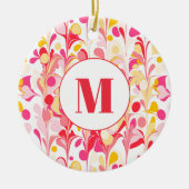 Monogram Abstract Retro Marmeren Patroon Keramisch Ornament (Voorkant)