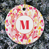 Monogram Abstract Retro Marmeren Patroon Keramisch Ornament
