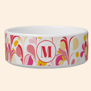 Monogram Abstract Retro Marmeren Patroon Voerbakje
