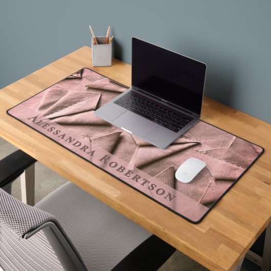 Monogram Abstract Roze Blozende Roze Goud Chic Bureaumat (Kantoor 2)