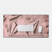 Monogram Abstract Roze Blozende Roze Goud Chic Bureaumat (Keyboard & Muis)