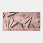 Monogram Abstract Roze Blozende Roze Goud Chic Bureaumat (Voorkant)