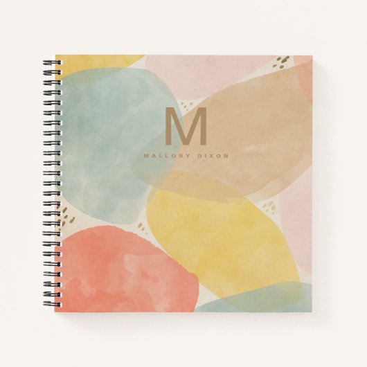 Monogram Abstract Schetsboek Met Naam Notitieboek (Voorkant)