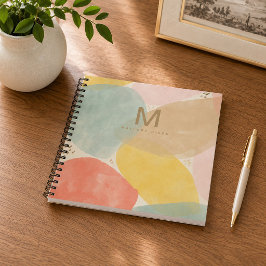 Monogram Abstract  Schetsboek Met Naam Notitieboek