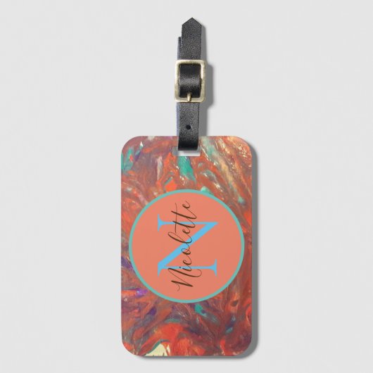 Monogram Abstract schilderen Bagagelabel (Voorkant (verticaal))