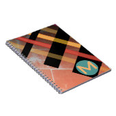 Monogram Abstract Weven Strepen Rood Geel Notitieboek (Rechterzijde)