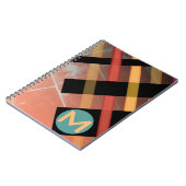 Monogram Abstract Weven Strepen Rood Geel Notitieboek (Linkerzijde)