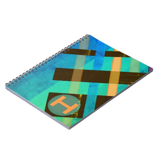 Monogram Abstract Weven Stripes Blues Notitieboek (Linkerzijde)