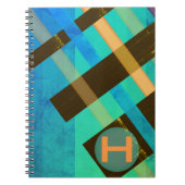 Monogram Abstract Weven Stripes Blues Notitieboek (Voorkant)