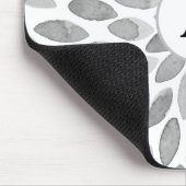 Monogram abstract zwart-witpenseelstreken muismat (Hoek)