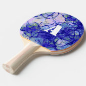 Monogram Abstracte blauwkunst dubbelzijdig Tafeltennisbatje (Voorkant Gekanteld)
