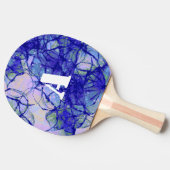 Monogram Abstracte blauwkunst dubbelzijdig Tafeltennisbatje (Zijkant)