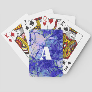 Monogram Abstracte Cool Blue Pokerkaarten