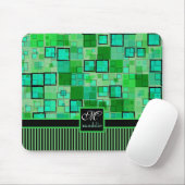 Monogram Abstracte geometrische vierkantsstrips St Muismat (Met muis)