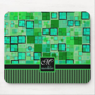 Monogram Abstracte geometrische vierkantsstrips St Muismat