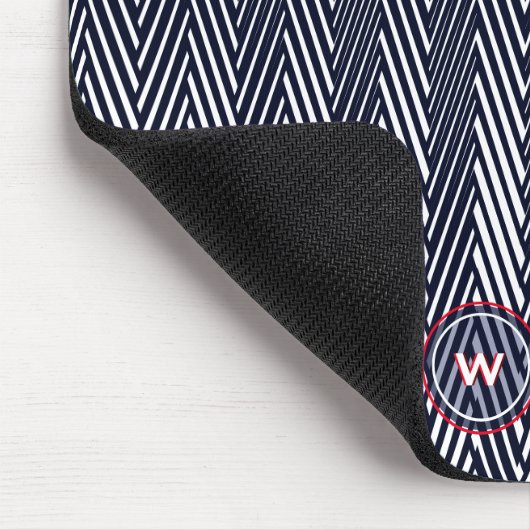 Monogram abstracte geometrische zwarte en witte st muismat (Hoek)