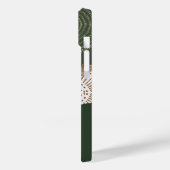 Monogram abstracte Gold Bronze Green Circles Case-Mate iPhone Case (Achterkant / Links)