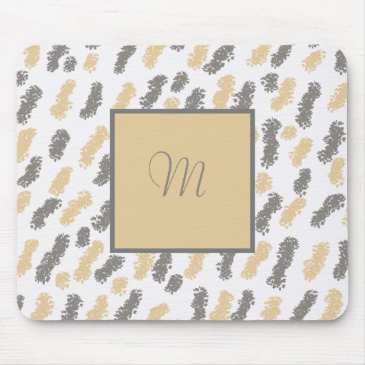 Monogram Abstracte grijze Muismat (Voorkant)