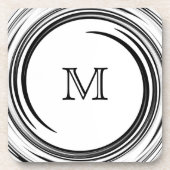 Monogram Abstracte Kunst met zwarte wervelkolom Drankjes Onderzetter (Voorkant)