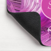 Monogram Abstracte Kunst Paarse Roze Kwaststreek Muismat (Hoek)