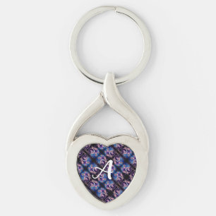 Monogram Abstracte kunstwerksymmetrie Sleutelhanger