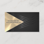 Monogram | Abstracte metalen gouden achtergrond Visitekaartje (Achterkant)