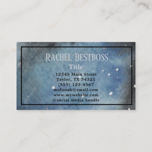 Monogram Abstracte Modern Art Waterverf Visitekaartje (Achterkant)