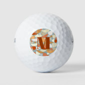 Monogram Abstracte Moderne Geometrische Kunst Golfballen (Voorkant)