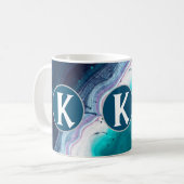 Monogram abstracte Oceaan Koffiemok (Voorkant links)