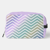 Monogram abstracte regenboog chevron gesneden naai toilettasje (Achterkant)