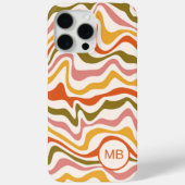 Monogram Abstracte strepen Modern Gepersonaliseerd Case-Mate iPhone Case (Achterkant)