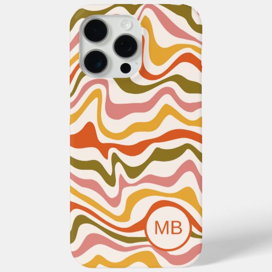 Monogram Abstracte strepen Modern Gepersonaliseerd Case-Mate iPhone Case (Achterkant)