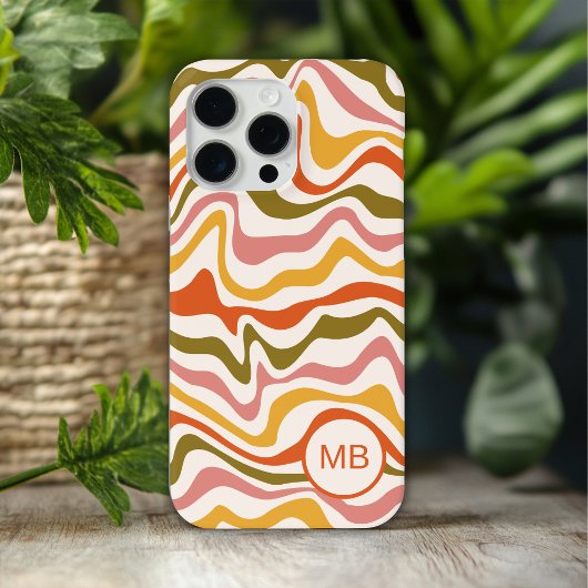 Monogram Abstracte strepen Modern Gepersonaliseerd Case-Mate iPhone Case