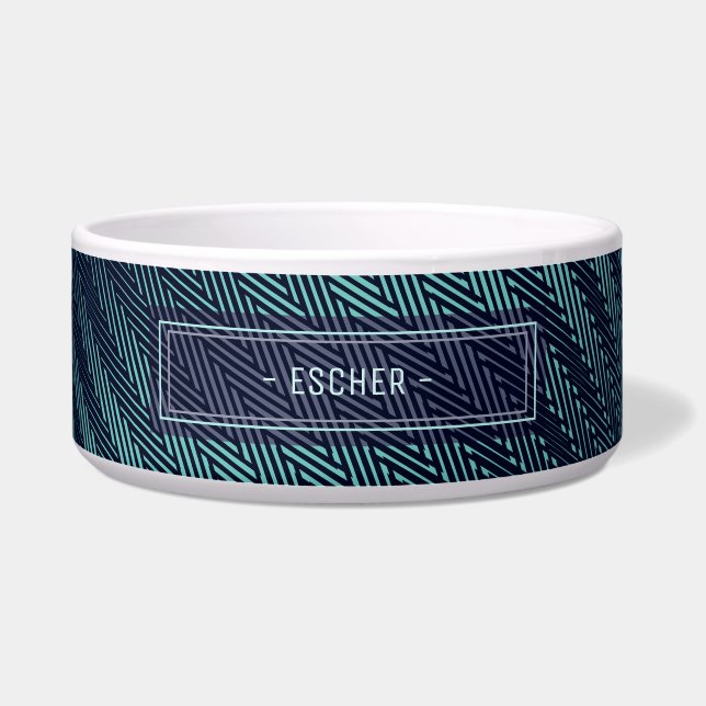 Monogram Abstracte zeemacht en zeemacht Voerbakje (Voorkant)