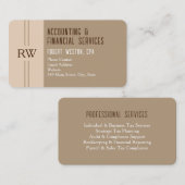 Monogram Accountant Financieel Fiscale Specialist Visitekaartje (Voorkant / Achterkant)