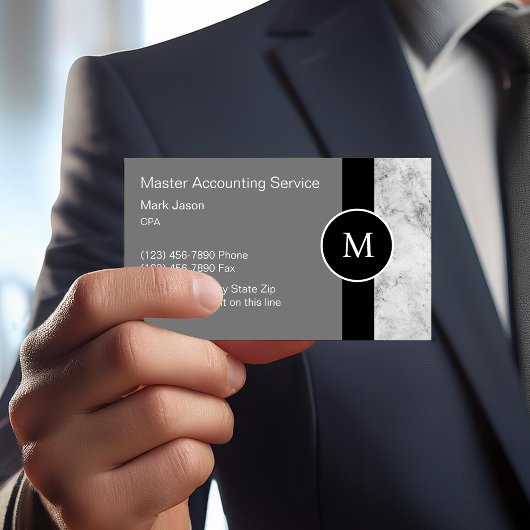 Monogram Accountant Visitekaartjes