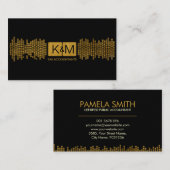 Monogram Accounting Company — Black en Gold Visitekaartje (Voorkant / Achterkant)