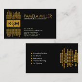 Monogram Accounting Company — Black en Gold Visitekaartje (Voorkant / Achterkant)