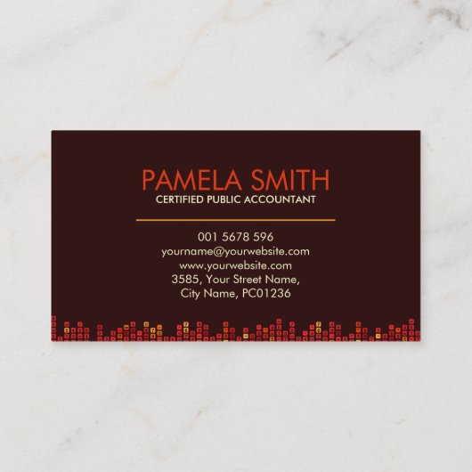 Monogram Accounting Company — Shades of Red Visitekaartje (Achterkant)